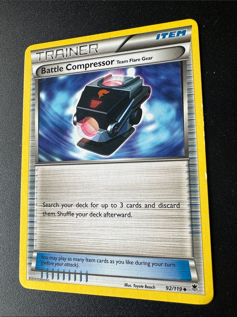 2014 Battle Compressor Team Flare Gear 92/119 Uncommon Phantom Forces Pokemon LP